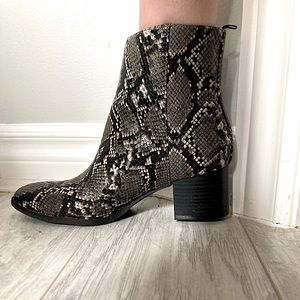 Snake Skin Heeled Booties